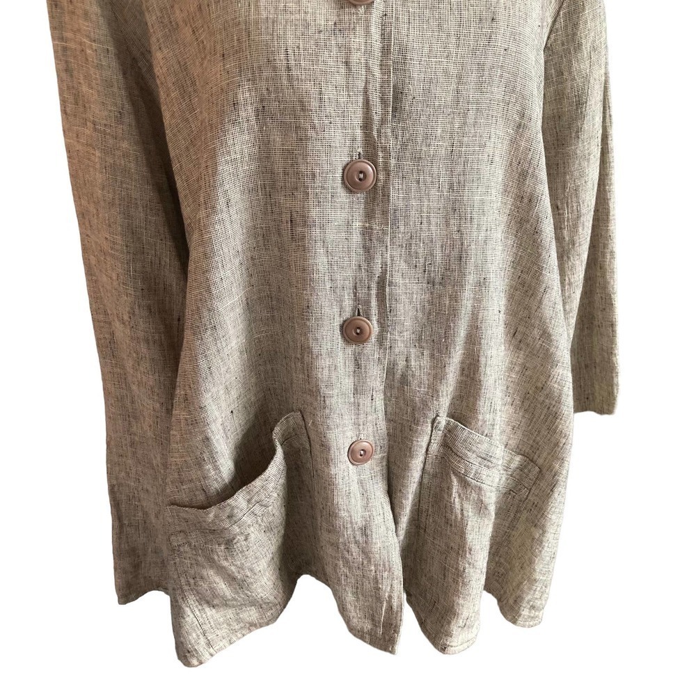 Flax Linen Button Front Jacket - image 3